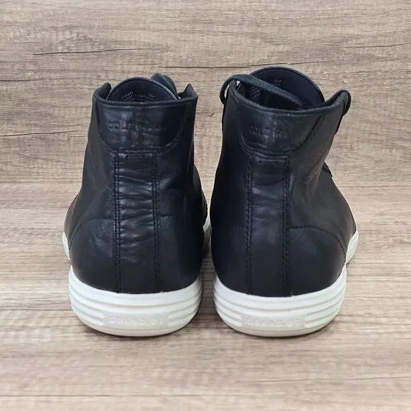 Cole Haan Grand OS Crosscourt Men's Size 12 M Black Leather Hi Top Casual Shoes