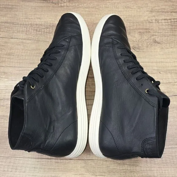 Cole Haan Grand OS Crosscourt Men's Size 12 M Black Leather Hi Top Casual Shoes