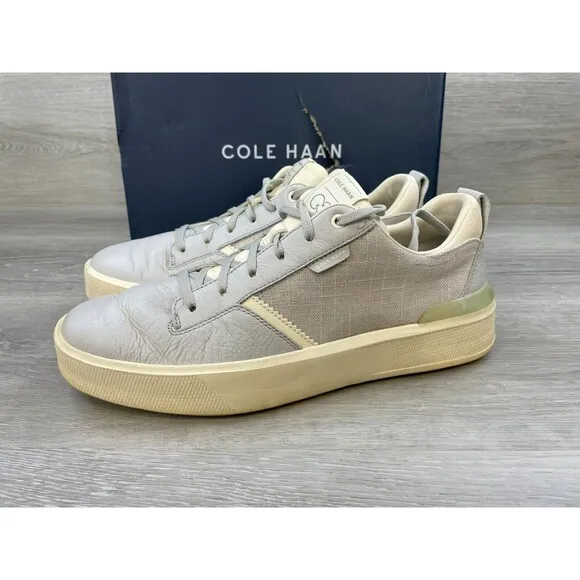 Cole Haan Grand Pro Crew C36797 Men's 10.5M Gray Leather Lace Up Casual Sneaker