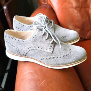 Cole Haan Gray Suede Oxford Women's Shoes