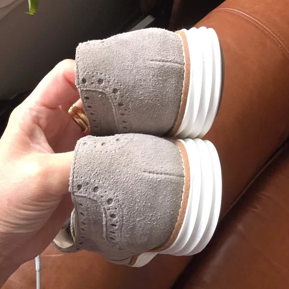 Cole Haan Gray Suede Oxford Women's Shoes