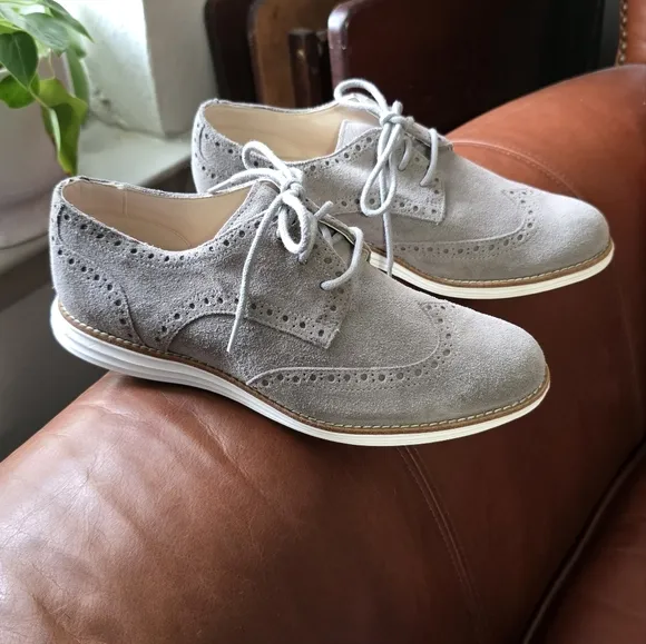 Cole Haan Gray Suede Oxford Women's Shoes