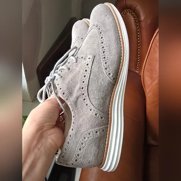 Cole Haan Gray Suede Oxford Women's Shoes