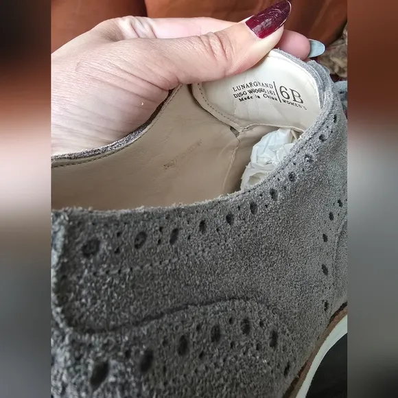 Cole Haan Gray Suede Oxford Women's Shoes