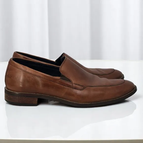 Cole Haan Leather Loafers Grand.OS Dress Shoes Slip On Brown Men 11M Casual