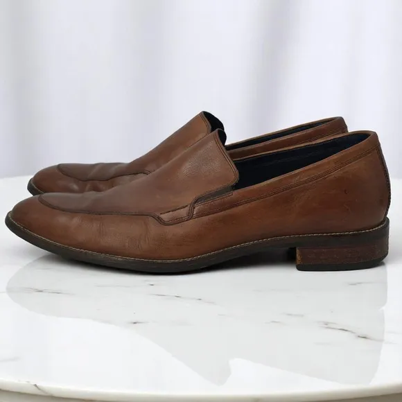 Cole Haan Leather Loafers Grand.OS Dress Shoes Slip On Brown Men 11M Casual