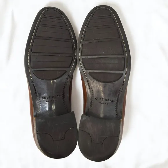 Cole Haan Leather Loafers Grand.OS Dress Shoes Slip On Brown Men 11M Casual