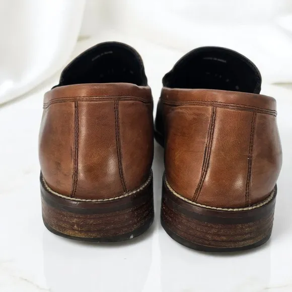Cole Haan Leather Loafers Grand.OS Dress Shoes Slip On Brown Men 11M Casual