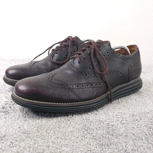 Cole Haan LunarGrand Mens Size 11.5 Shoes Brown Leather Wingtip Oxford Casual