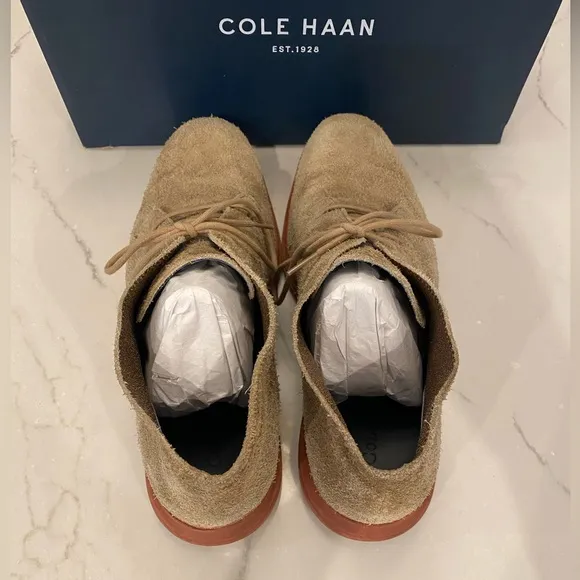 Cole Haan LunarGrand Tan Suede Leather Classic Chukka Boots 10.5