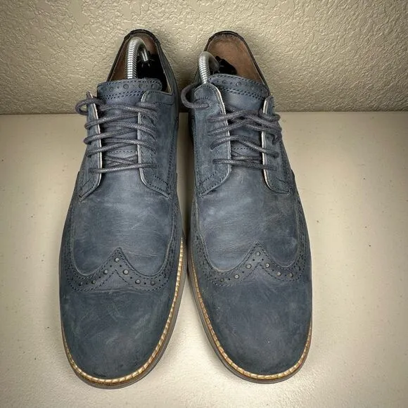Cole Haan Mens 10.5 Original Grand Wingtip Derby Dress Shoe Blue Leather Brogue
