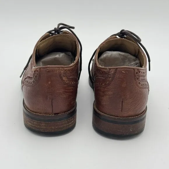 COLE HAAN Mens 9.5 Grand.OS Wingtip Oxford Leather Dress Shoes Brown C12362