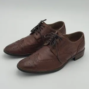 COLE HAAN Mens 9.5 Grand.OS Wingtip Oxford Leather Dress Shoes Brown C12362