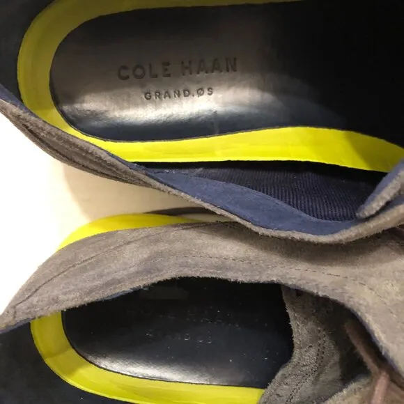 COLE HAAN MEN'S GRAY LEATHER CASUAL SHOES  SIZE: 11W