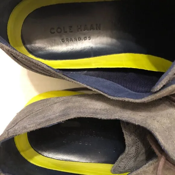 COLE HAAN MEN'S GRAY LEATHER CASUAL SHOES  SIZE: 11W