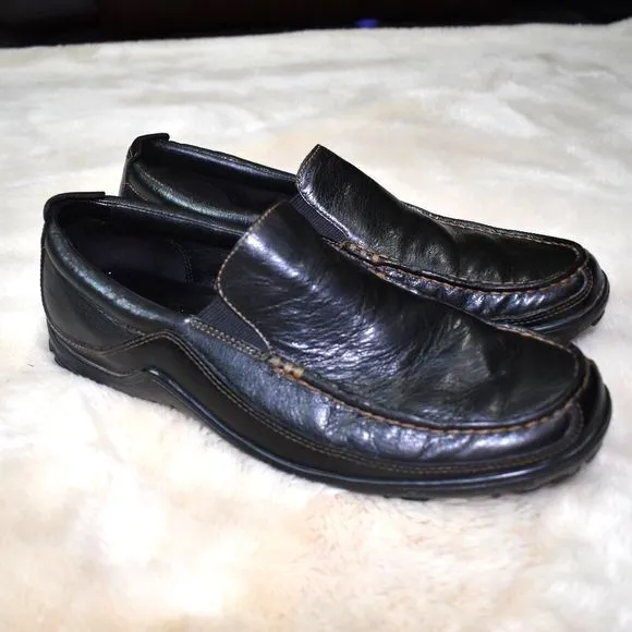 Cole Haan Mens Leather Penny Loafers Size 9 Brown Slip on Tucker Vibram Shoes