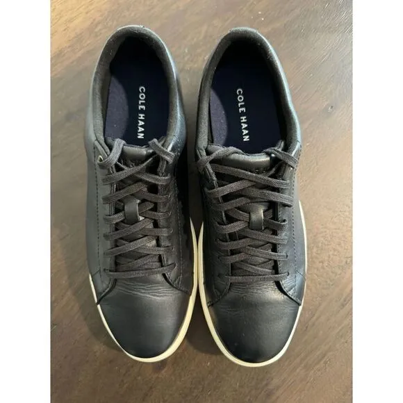 Cole Haan Men's Grand Crosscourt II Black Leather Sneakers 8.5 Wide Shoes
