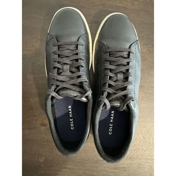 Cole Haan Men's Grand Crosscourt II Black Leather Sneakers 8.5 Wide Shoes