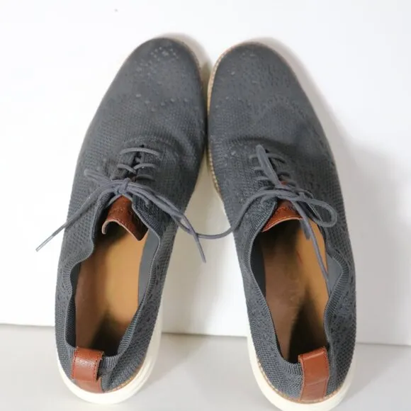Cole Haan Original Grand Stitchlite Oxford Dress Shoes Mens 13 Gray Knit Wingtip