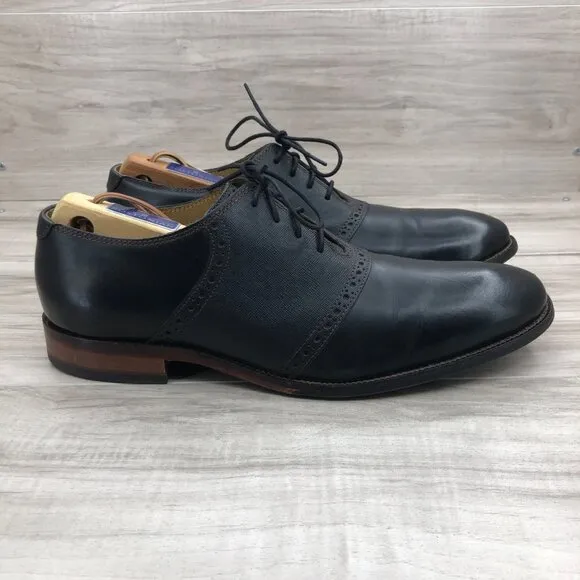 Cole Haan Oxfords Mens 9.5M Black Leather Lace Up Dress Shoes
