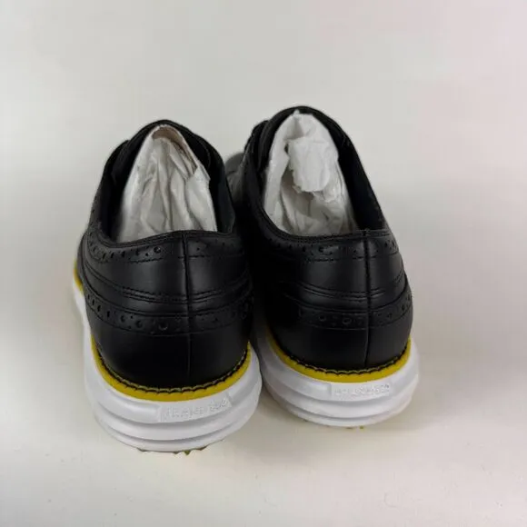 Cole Haan ØriginalGrand Golf Shoe Mens 10.5 Black Leather Lace-Up Low Top C33682