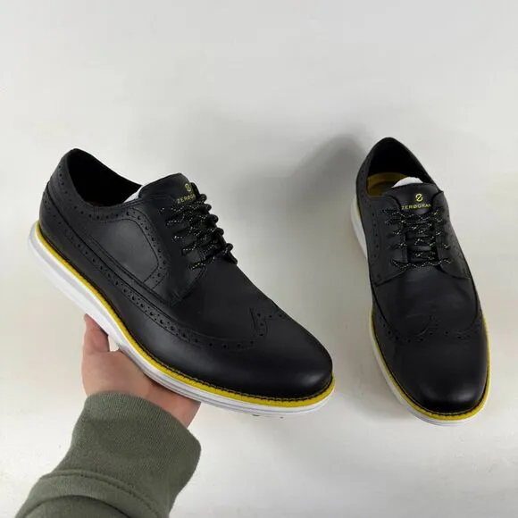 Cole Haan ØriginalGrand Golf Shoe Mens 10.5 Black Leather Lace-Up Low Top C33682