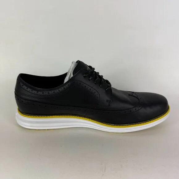 Cole Haan ØriginalGrand Golf Shoe Mens 10.5 Black Leather Lace-Up Low Top C33682