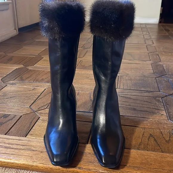 Cole Haan Shoes | Cole Haan Mink Trimmed Ankle Boots 6.5 *New*
