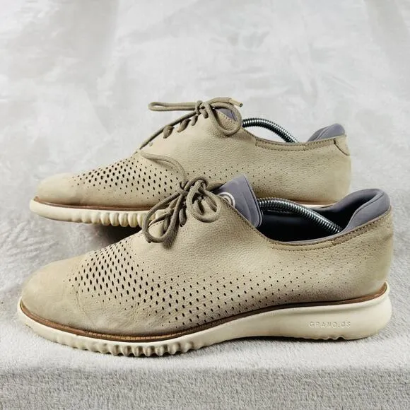 Cole Haan Shoes Men's 11.5 Cream 2.ZeroGrand Laser Wingtip Derby Comfort Lace Up