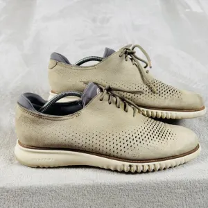 Cole Haan Shoes Men's 11.5 Cream 2.ZeroGrand Laser Wingtip Derby Comfort Lace Up