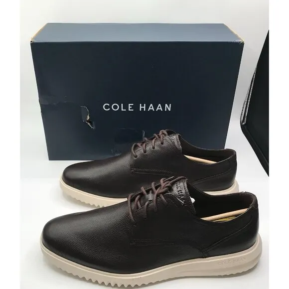 Cole Haan Shoes Mens Size 11.5 W Grand  Plain Toe Oxfords Dress Black Leather