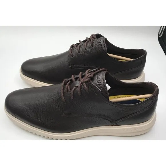 Cole Haan Shoes Mens Size 11.5 W Grand  Plain Toe Oxfords Dress Black Leather