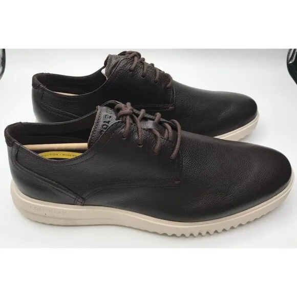 Cole Haan Shoes Mens Size 11.5 W Grand  Plain Toe Oxfords Dress Black Leather