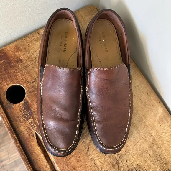 Cole Haan Shoes, Mens sz 13, Santa Barbara Twin Brown Leather Loafers C25477 GUC
