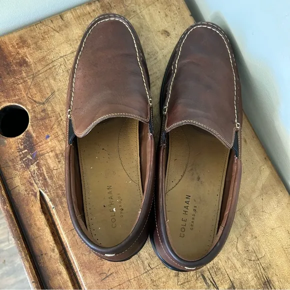 Cole Haan Shoes, Mens sz 13, Santa Barbara Twin Brown Leather Loafers C25477 GUC