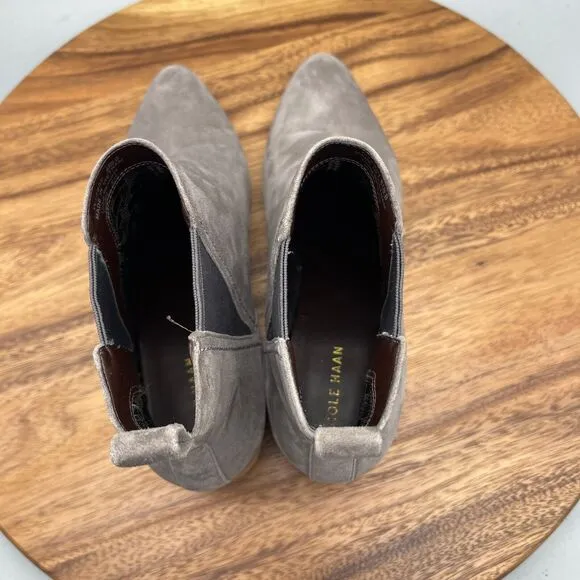 Cole Haan Stormcloud Boots Womens Size 8.5 B Gray Suede Marinne Ankle Booties