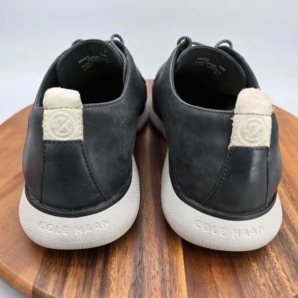 Cole Haan Zerogrand Omni Shoes Men's 10 M Black Leather Lace Up Casual Oxfords
