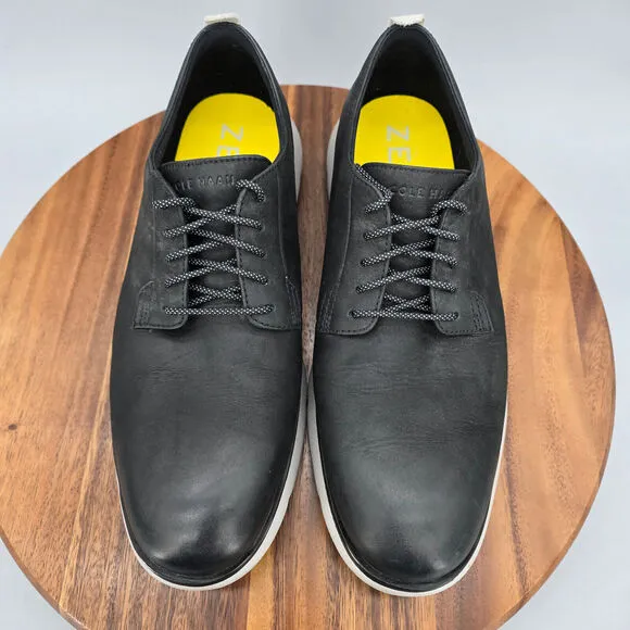 Cole Haan Zerogrand Omni Shoes Men's 10 M Black Leather Lace Up Casual Oxfords