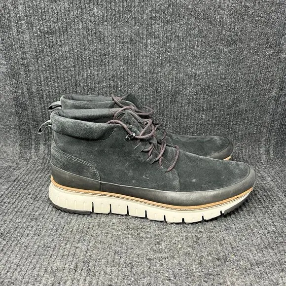 Cole Haan Zerogrand Rugged Chukka Boots Magnet Ivory Gray Suede Men’s 13 C28460