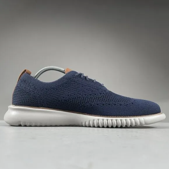 Cole Haan Zerogrand Stitchlite Men’s 8.5 M Blue Wingtip Oxford Casual Dress Shoe