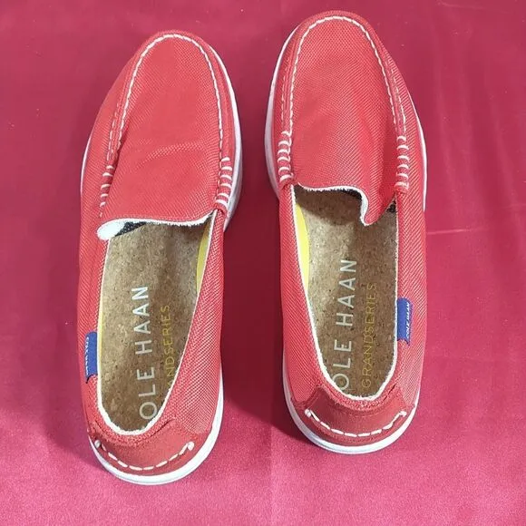 Cole Haan Men's 8.5 M Loafer Red Cloudfeel Weekender Shoes Boat Grand360 Comfort