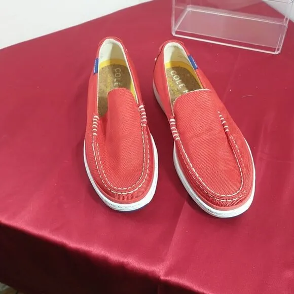 Cole Haan Men's 8.5 M Loafer Red Cloudfeel Weekender Shoes Boat Grand360 Comfort