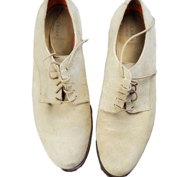 Cole Haan Tan Suede Tie Dress Shoes