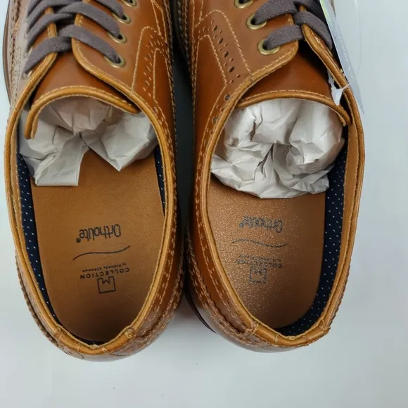 Collection by Michael straha Mens leather dress Brown shoes‎ size 8 new with box