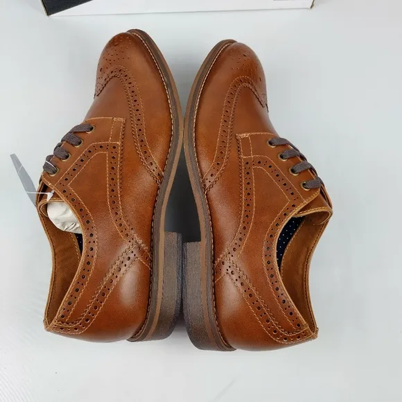 Collection by Michael straha Mens leather dress Brown shoes‎ size 8 new with box