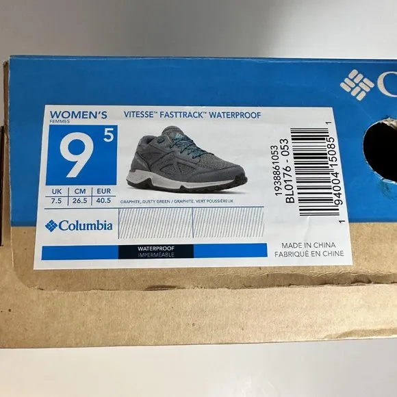 Columbia Hiking Shoes Women Size 9.5 Waterproof Vitesse Fasttrack BL0176-053