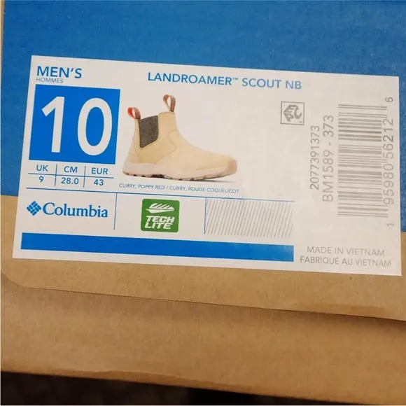 Columbia Slip-On Boots Landroamer Scout NB Mens Size 10 Leather Hiking Walking