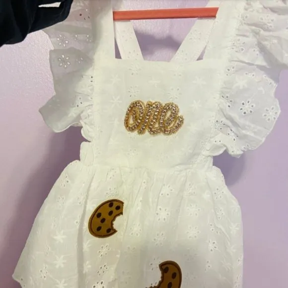 Cookies and milk Dress Birthday Romper Clothes outfit when you give a mouse