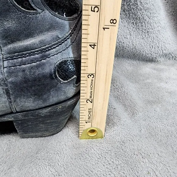 Corral Shoes Womens Size 6.5 Gray Black Leather Western Boots