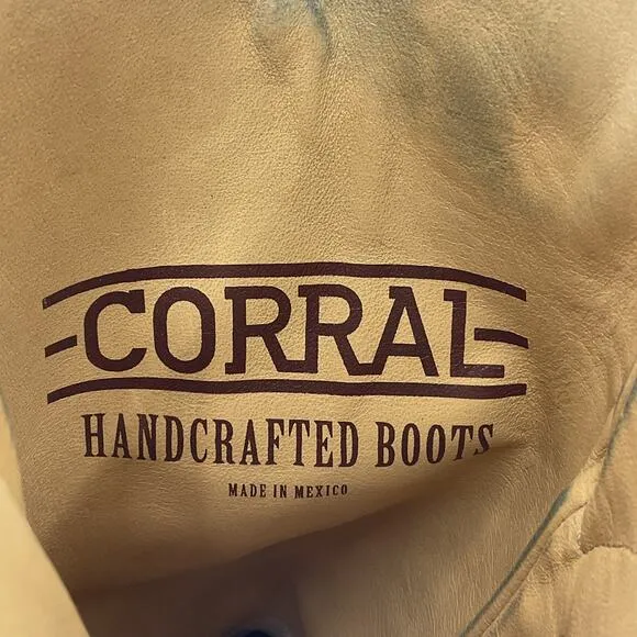 Corral Women's Brown Embroidered Floral Python Western Boots Size 11M Preowned